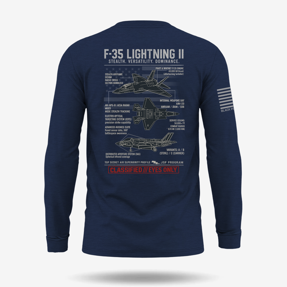 F-35 Lightning II Schematic Long Sleeve