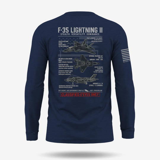 F-35 Lightning II Schematic Long Sleeve