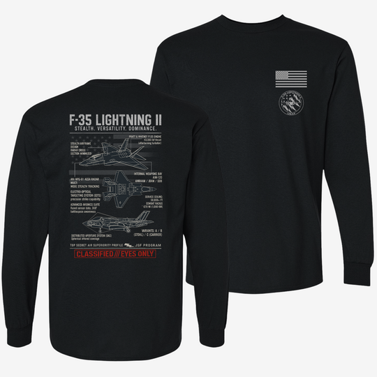 F-35 Lightning II Schematic Long Sleeve