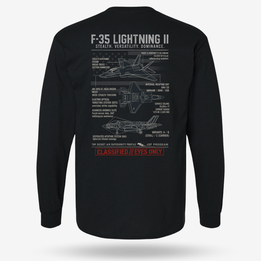 F-35 Lightning II Schematic Long Sleeve