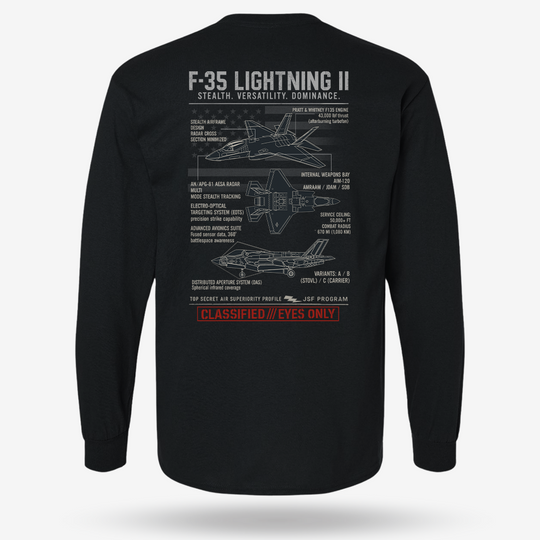 F-35 Lightning II Schematic Long Sleeve