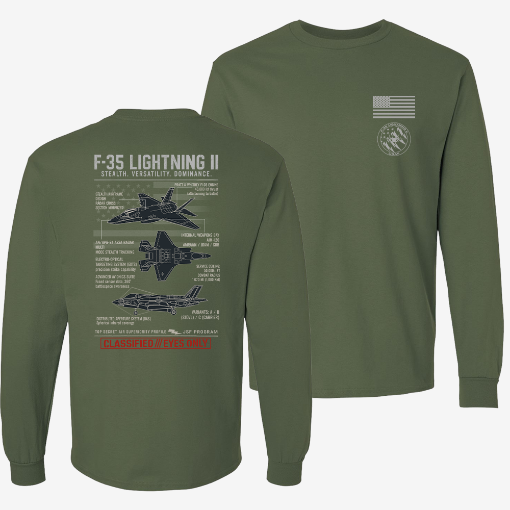F-35 Lightning II Schematic Long Sleeve