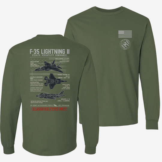 F-35 Lightning II Schematic Long Sleeve