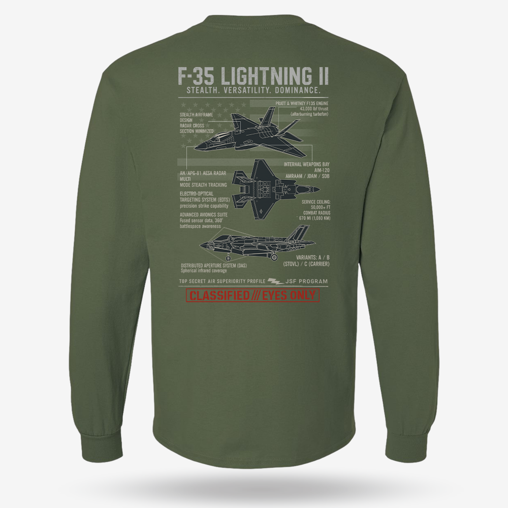 F-35 Lightning II Schematic Long Sleeve
