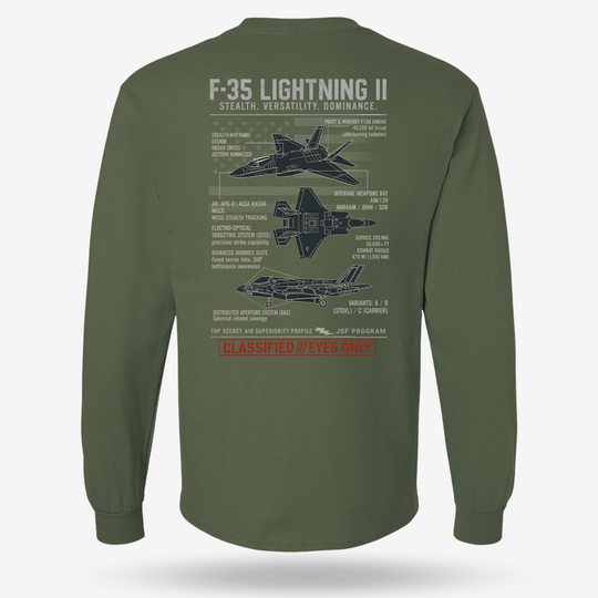 F-35 Lightning II Schematic Long Sleeve