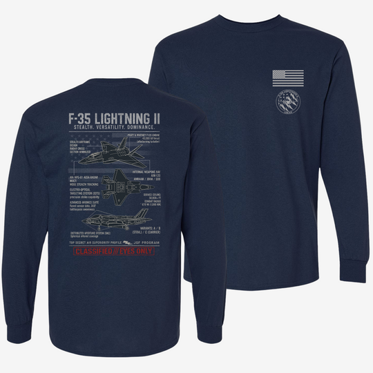 F-35 Lightning II Schematic Long Sleeve