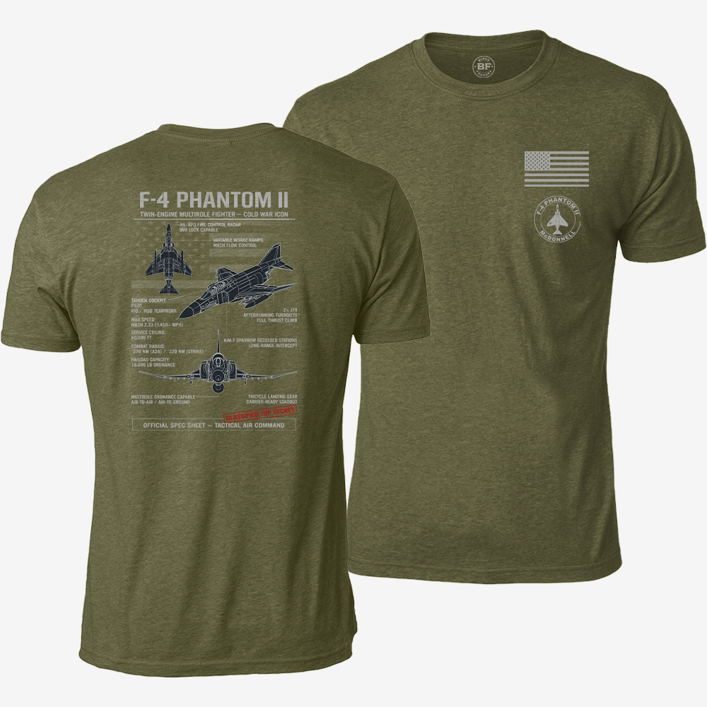 F-4 Phantom II Schematic T Shirt