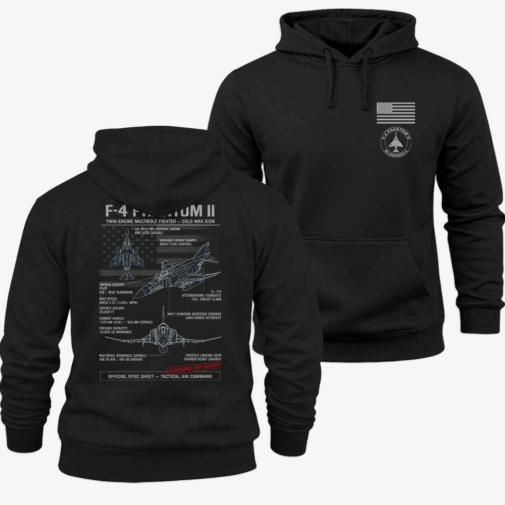 F-4 Phantom II Schematic Hoodie