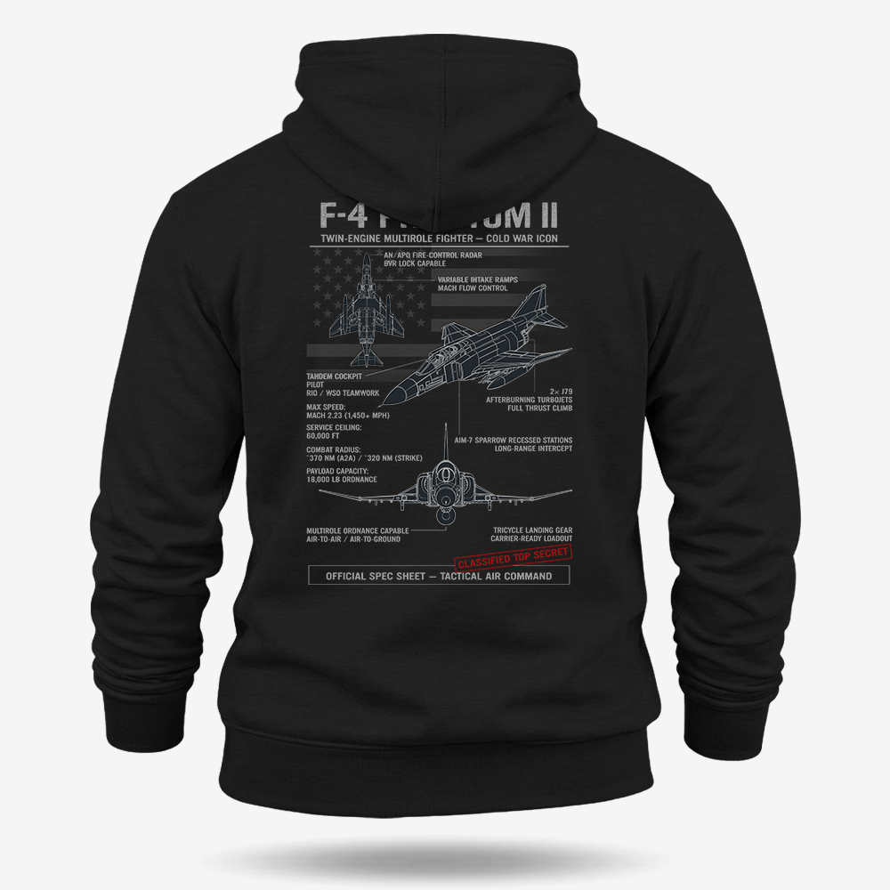 F-4 Phantom II Schematic Hoodie