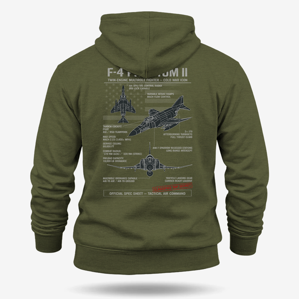 F-4 Phantom II Schematic Hoodie