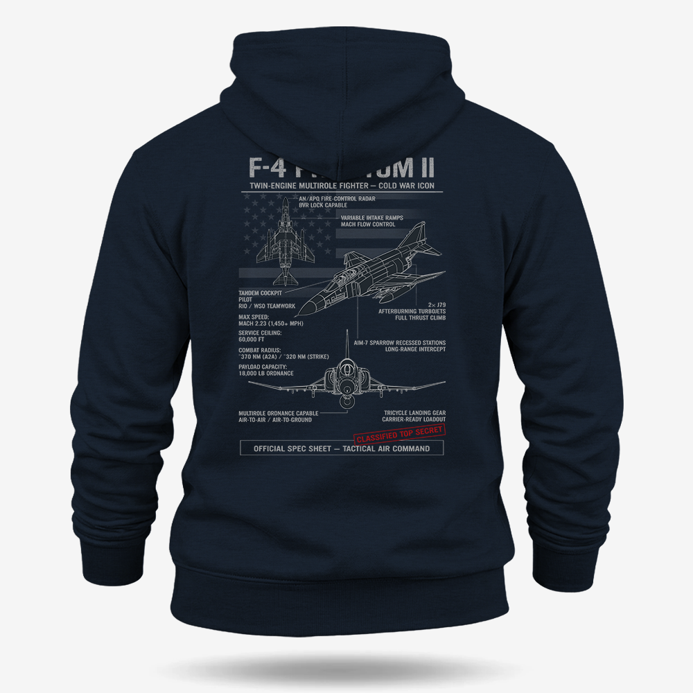 F-4 Phantom II Schematic Hoodie