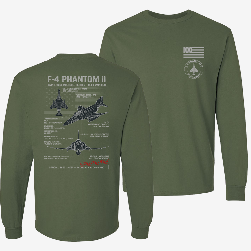 F-4 Phantom II Schematic  Long Sleeve