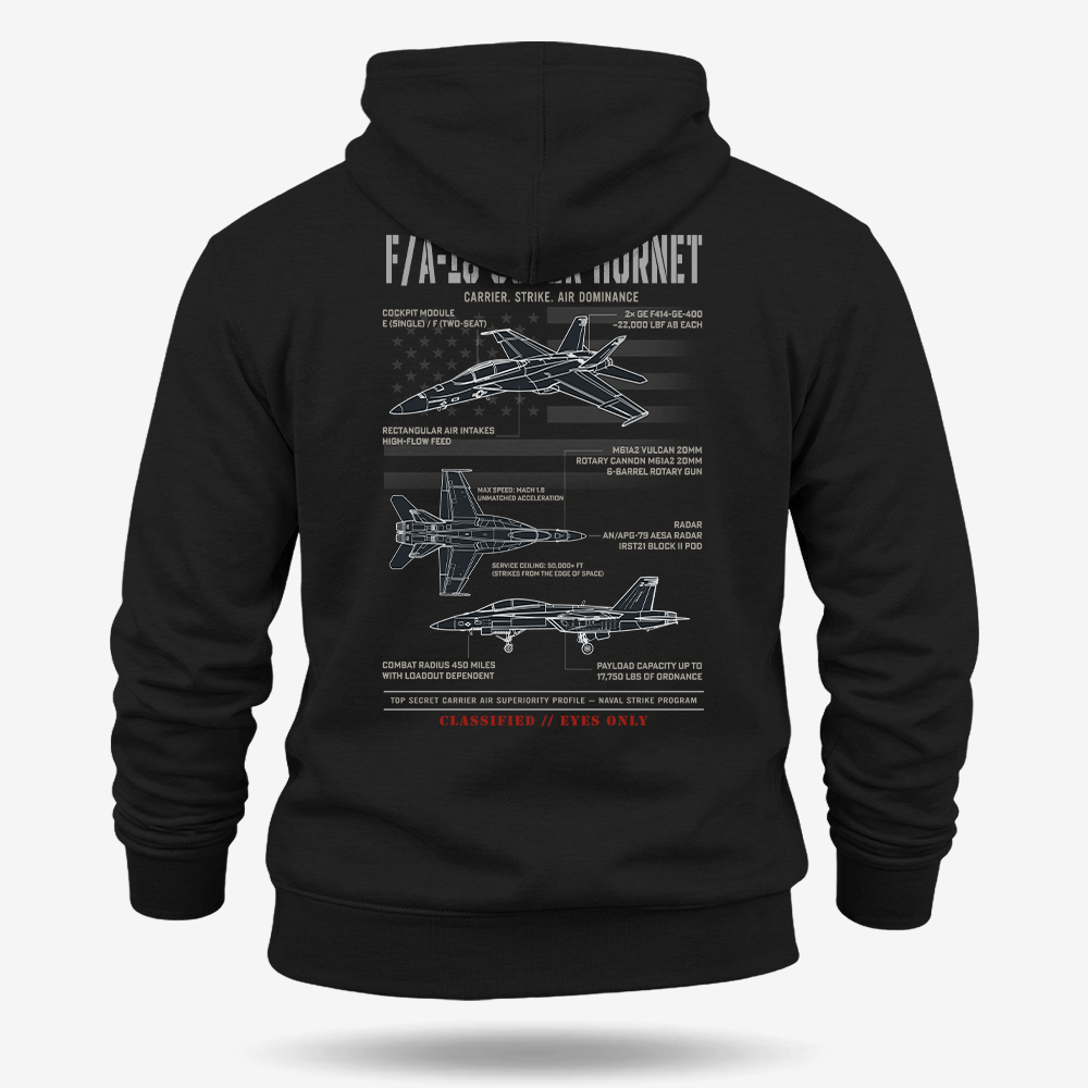 F/A-18 Super Hornet Schematic Hoodie