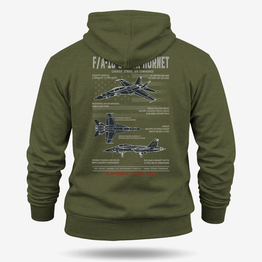 F/A-18 Super Hornet Schematic Hoodie