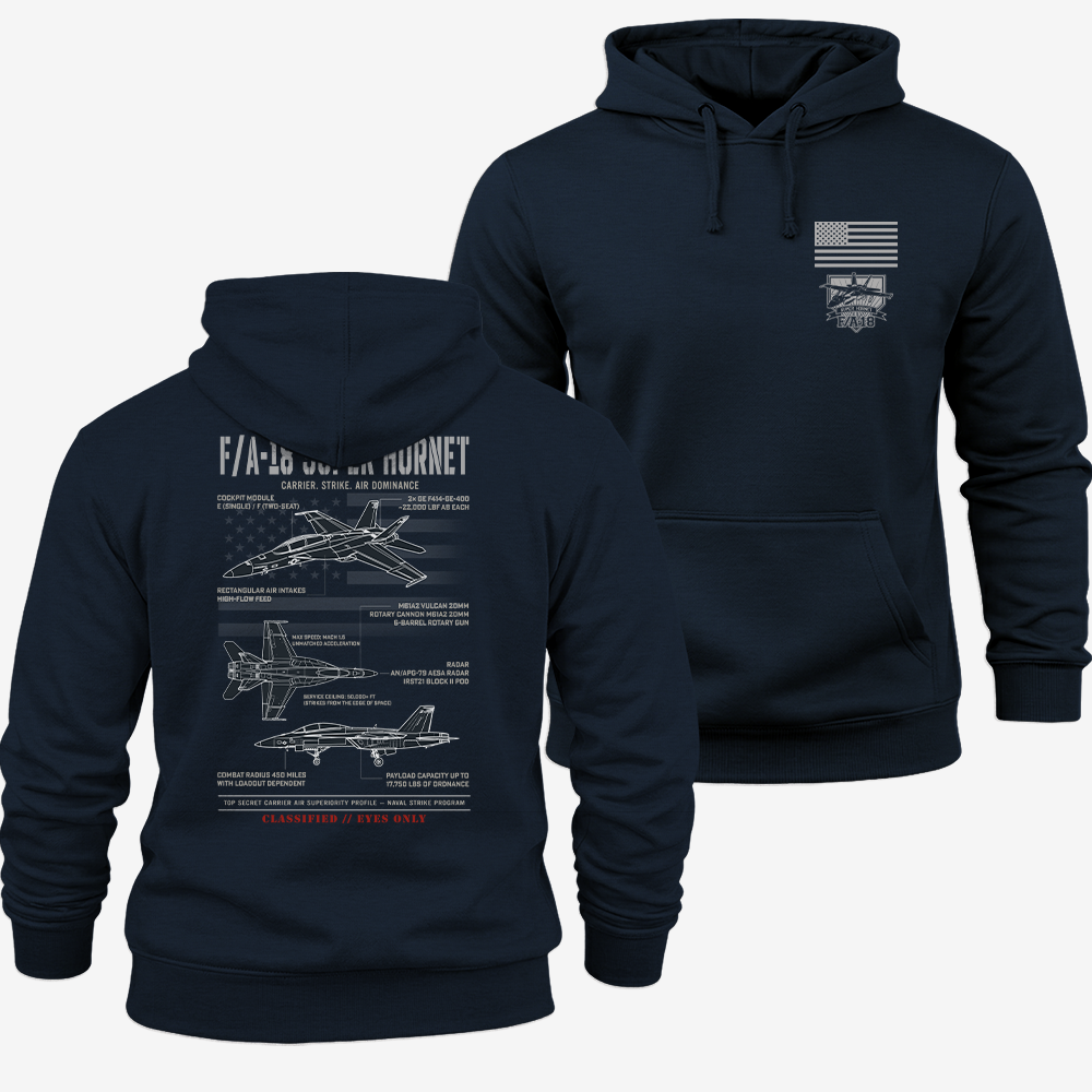 F/A-18 Super Hornet Schematic Hoodie