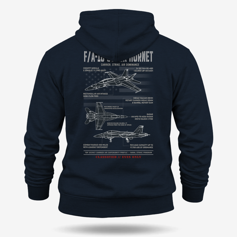 F/A-18 Super Hornet Schematic Hoodie