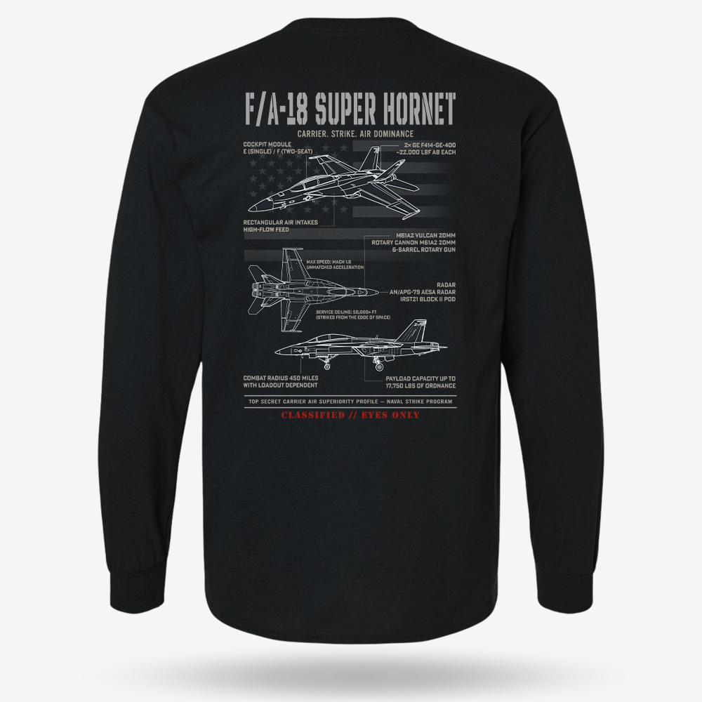 F/A-18 Super Hornet Schematic Long Sleeve