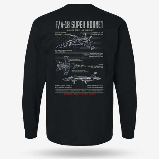 F/A-18 Super Hornet Schematic Long Sleeve