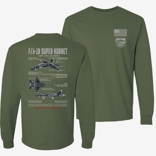 F/A-18 Super Hornet Schematic Long Sleeve