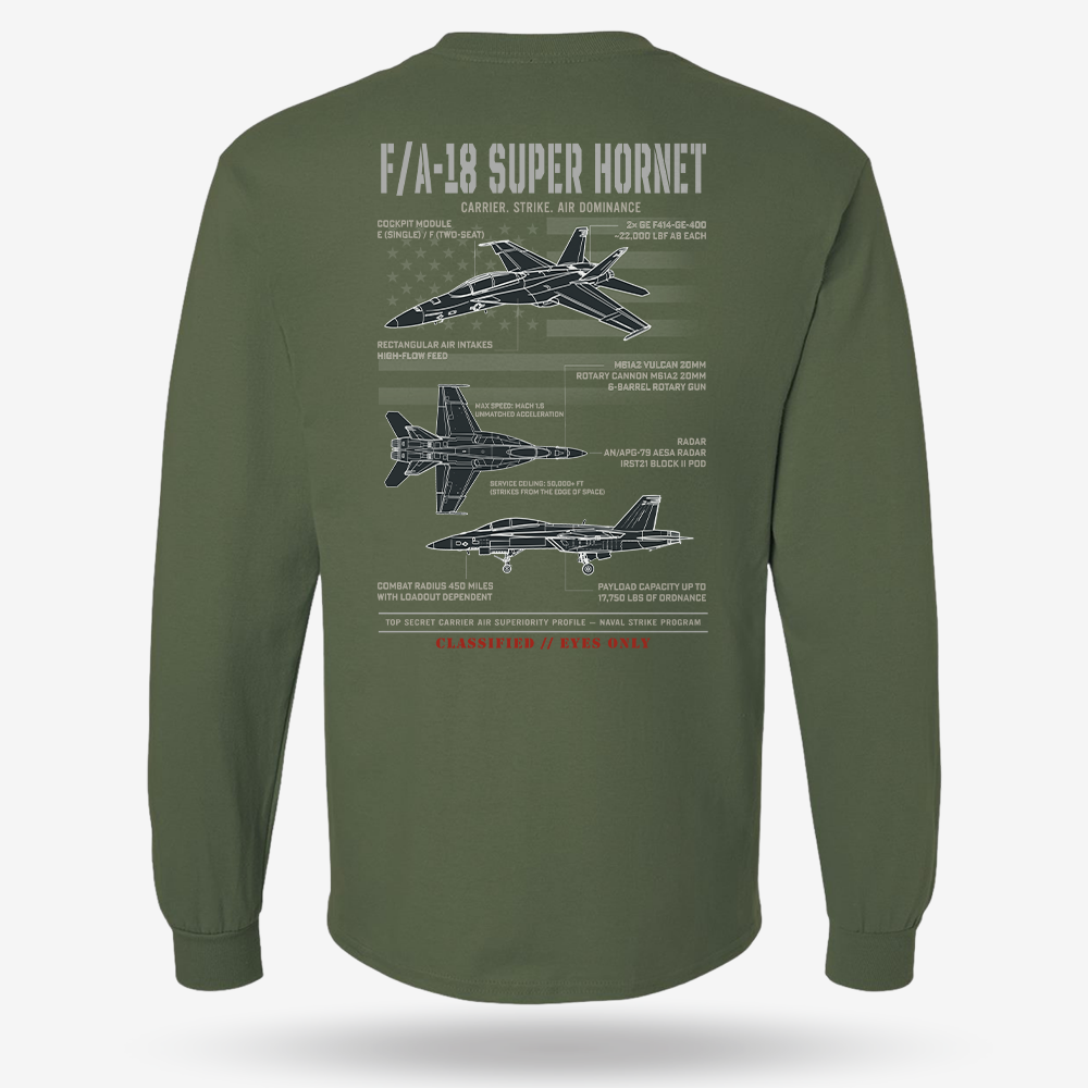 F/A-18 Super Hornet Schematic Long Sleeve
