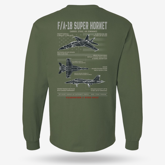 F/A-18 Super Hornet Schematic Long Sleeve