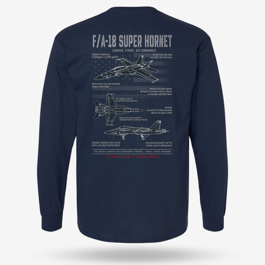 F/A-18 Super Hornet Schematic Long Sleeve