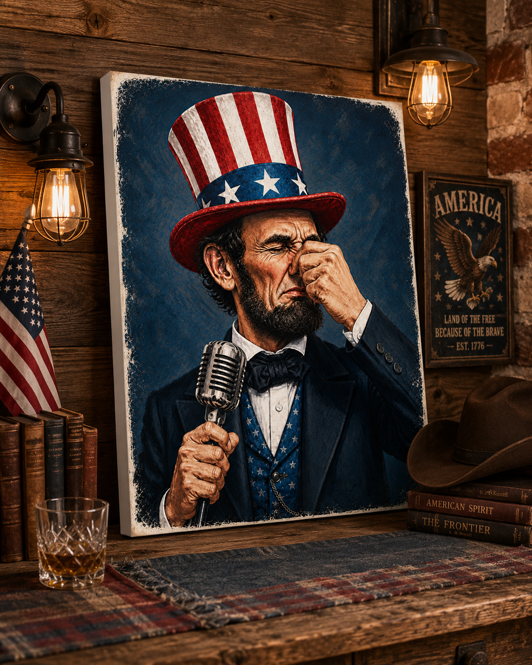 Honest Abe Smells Trouble - Canvas Poster