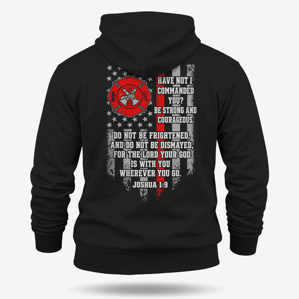 Strong & Courageous Firefighter Hoodie