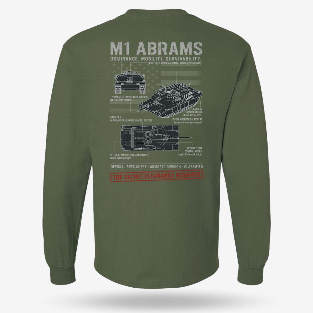 M1 Abrams Schematic Long Sleeve