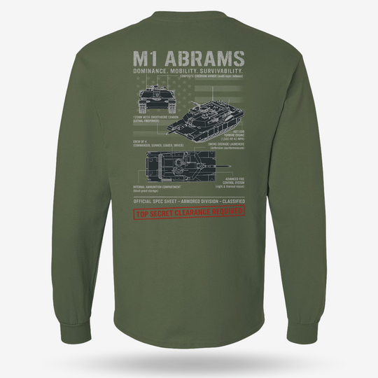 M1 Abrams Schematic Long Sleeve