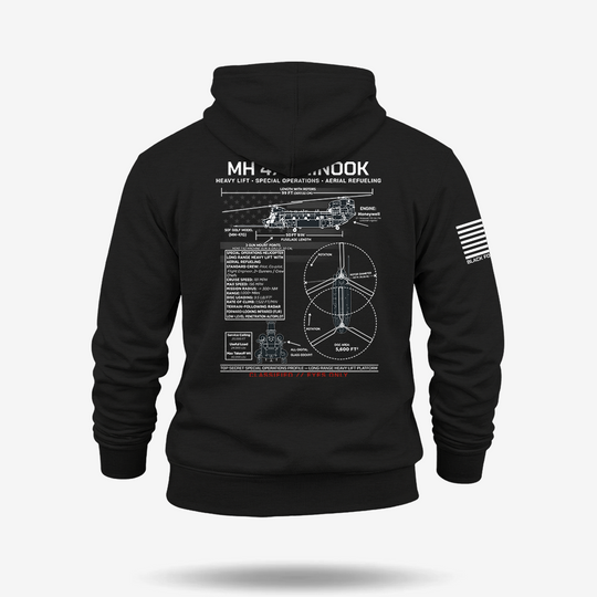 MH 47 Chinook Schematic Hoodie