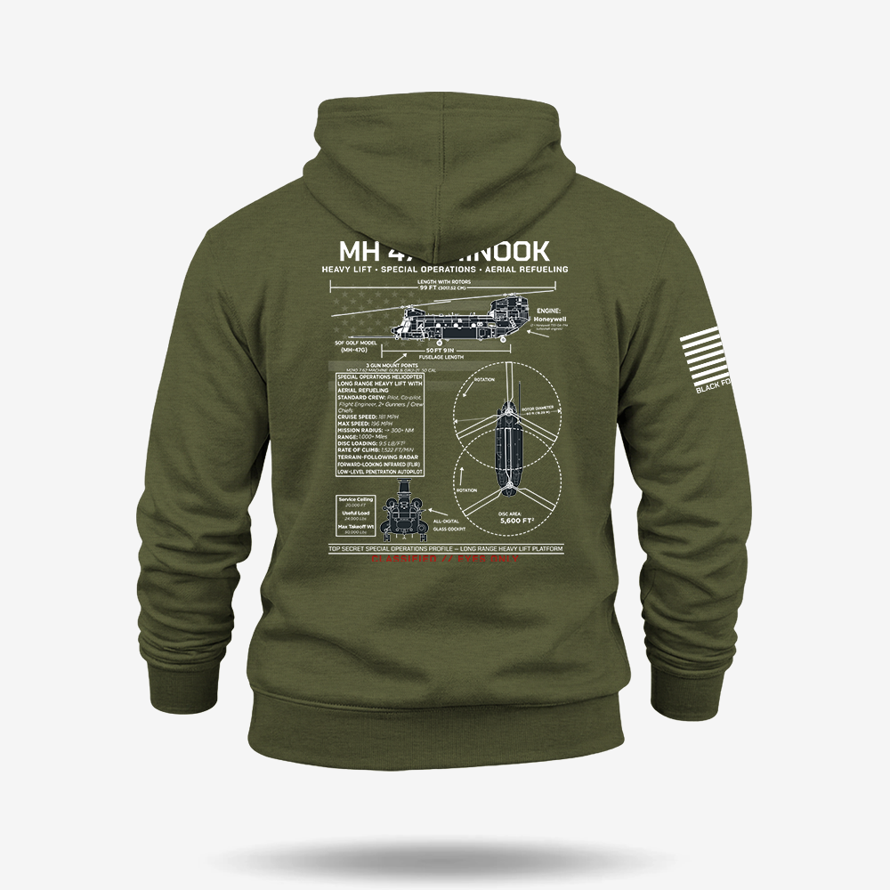 MH 47 Chinook Schematic Hoodie