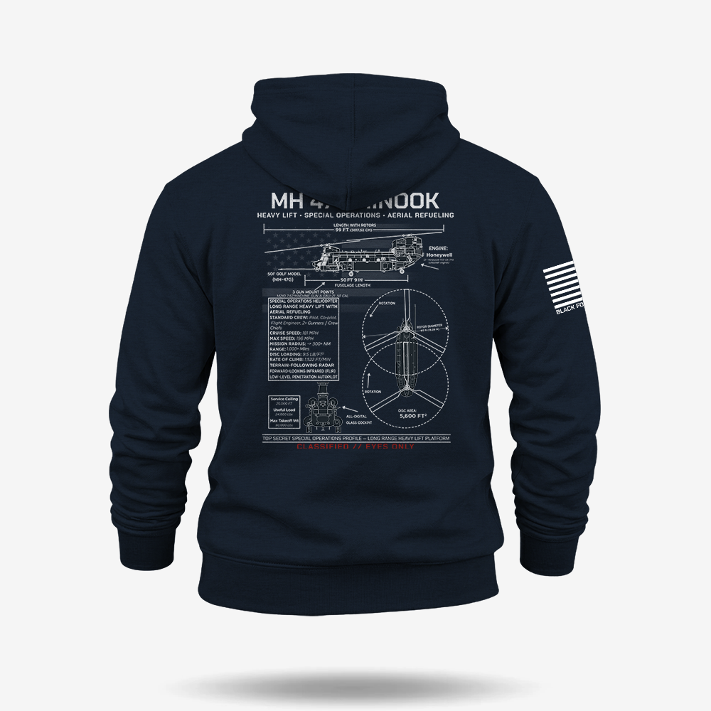 MH 47 Chinook Schematic Hoodie