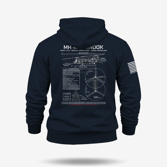 MH 47 Chinook Schematic Hoodie