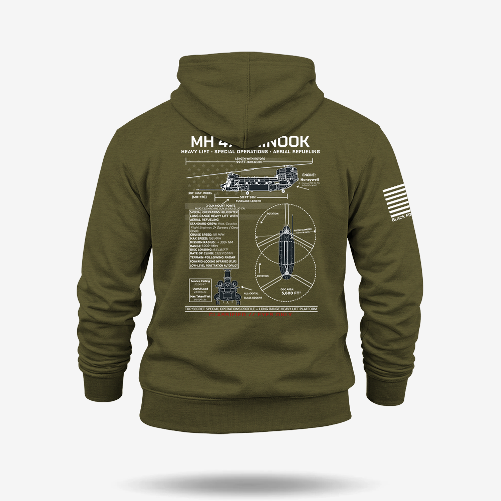 MH 47 Chinook Schematic Hoodie