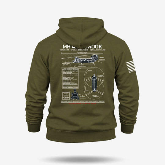 MH 47 Chinook Schematic Hoodie