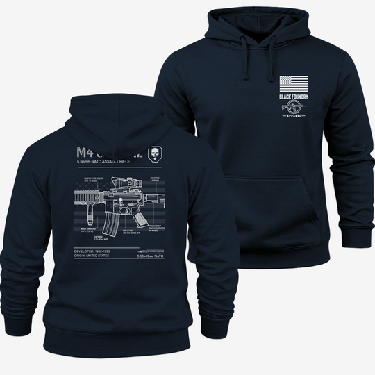 M4 Carbine Schematic Hoodie