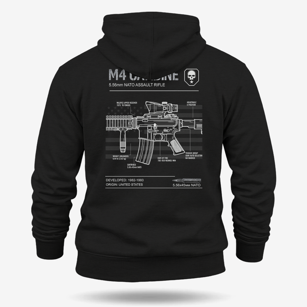 M4 Carbine Schematic Hoodie