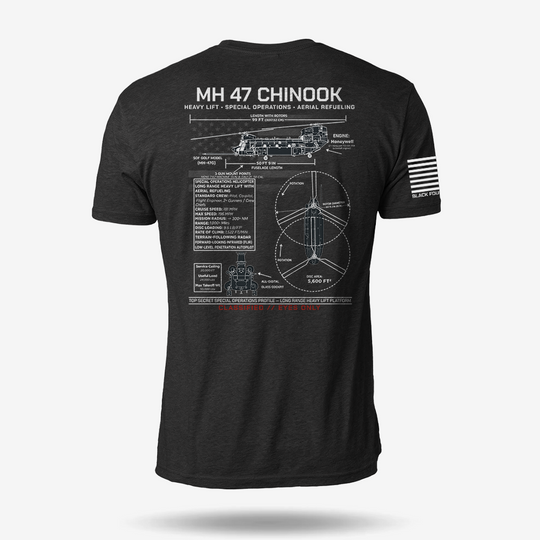 MH 47 Chinook Schematic T Shirt