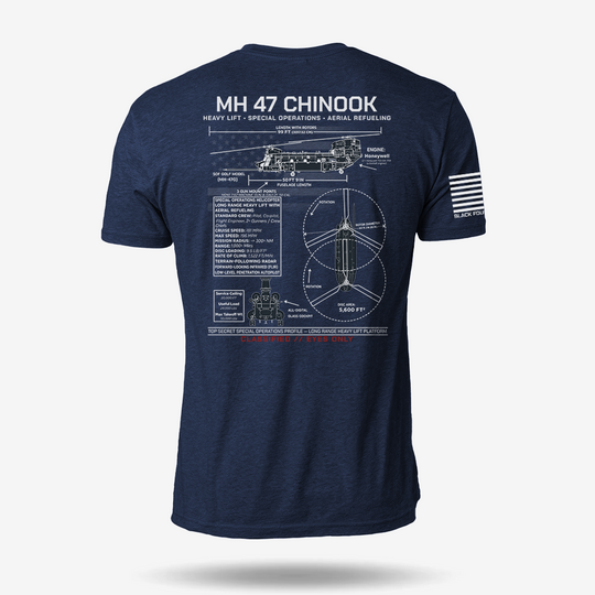 MH 47 Chinook Schematic T Shirt