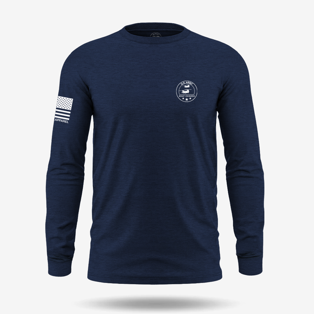MH 47 Chinook Schematic Long Sleeve