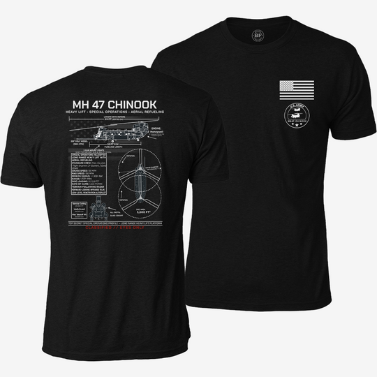 MH 47 Chinook Schematic T Shirt