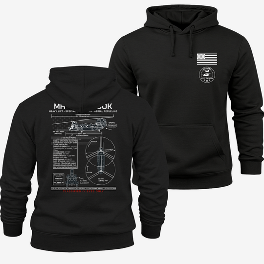 MH 47 Chinook Schematic Hoodie
