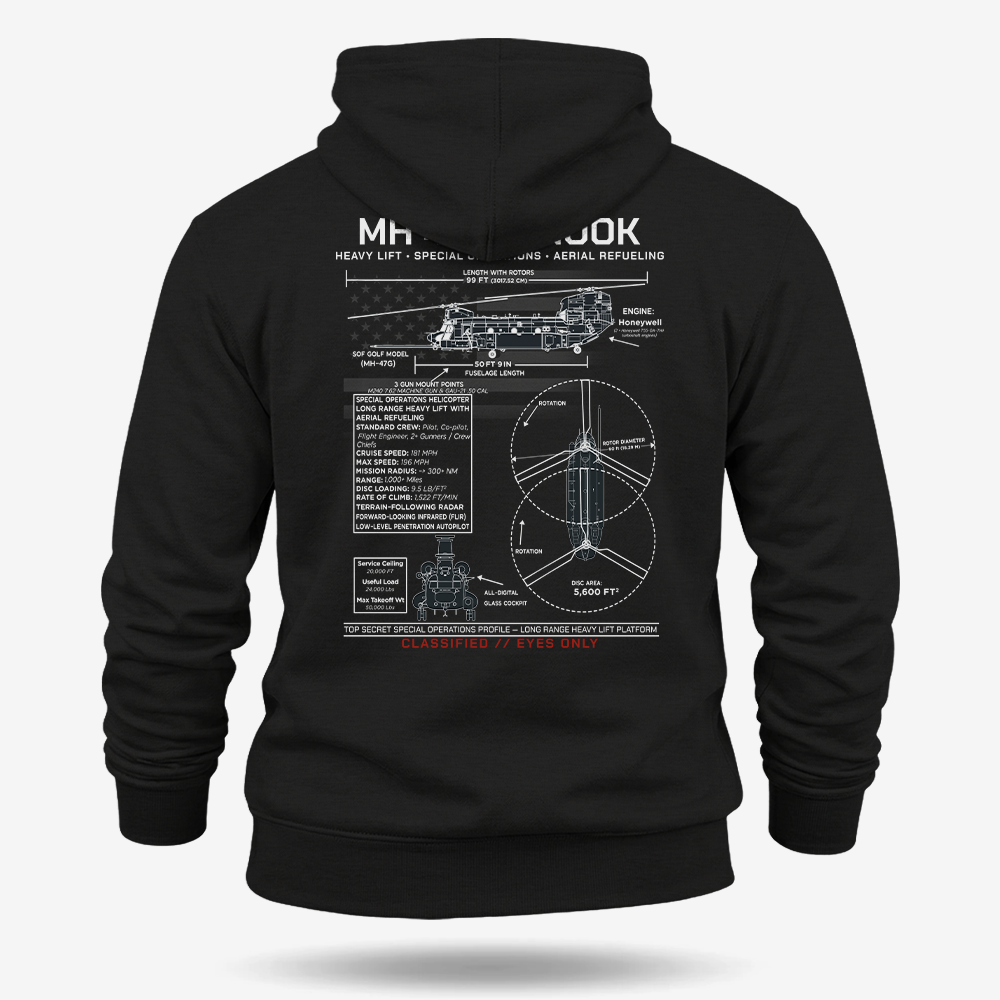 MH 47 Chinook Schematic Hoodie