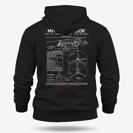 MH 47 Chinook Schematic Hoodie