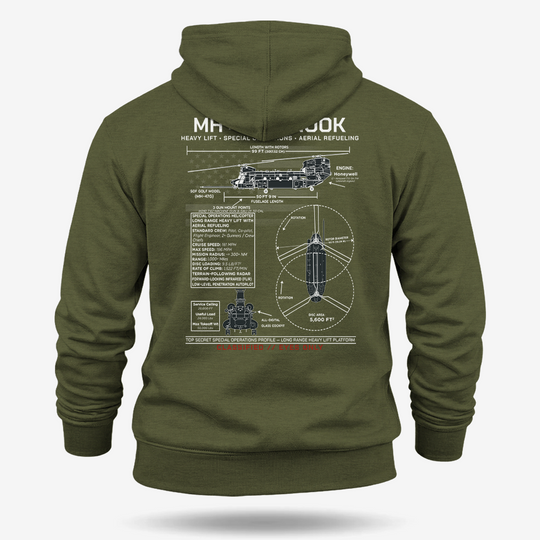 MH 47 Chinook Schematic Hoodie