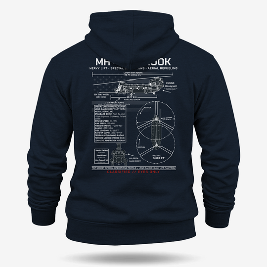 MH 47 Chinook Schematic Hoodie
