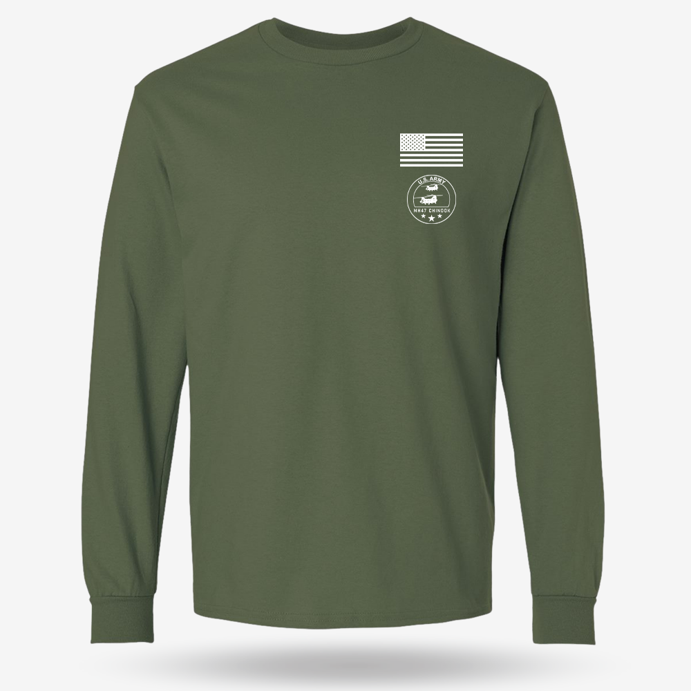 MH 47 Chinook Schematic Long Sleeve
