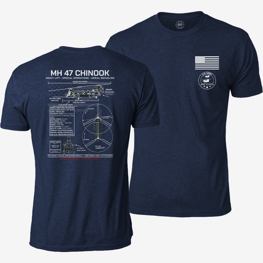 MH 47 Chinook Schematic T Shirt