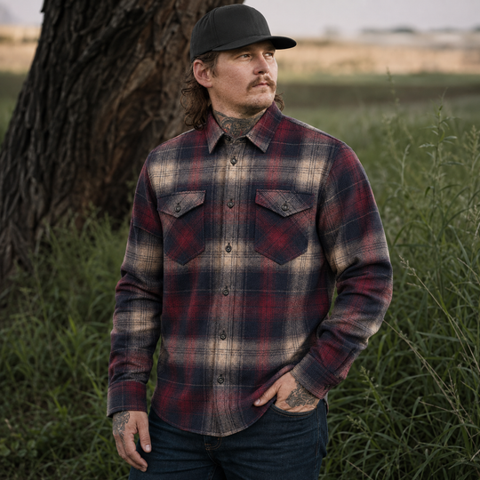 Midnight Oxblood Plaid Flannel
